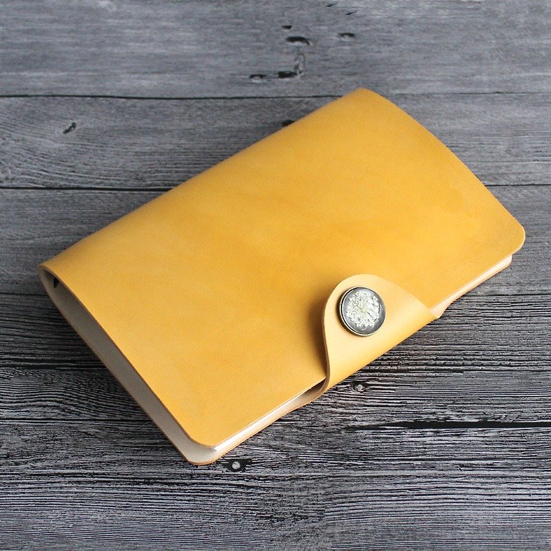 Such as the first layer of cowhide yellow tea evenly stained A5 loose-leaf notebook handmade leather notepad free lettering 23.5 * 16cm - Notebooks & Journals - Genuine Leather Yellow