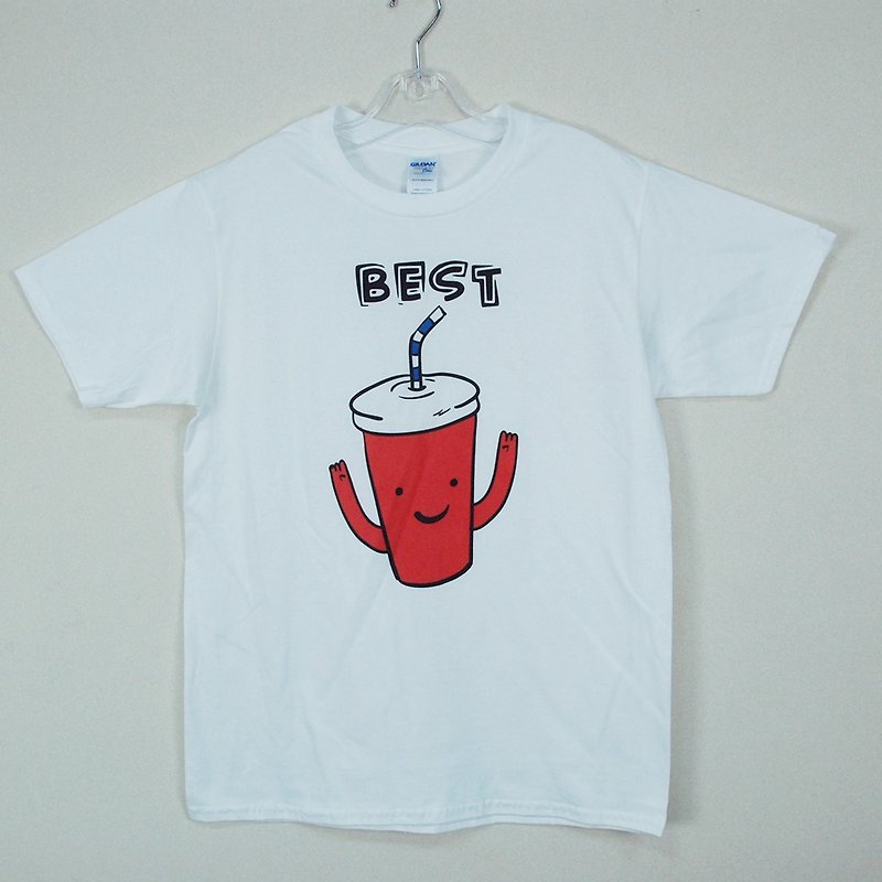 新創設計師-T恤：【電影好朋友-可樂】短袖 T-shirt《中性/修身》(白)-850 Collections - 女 T 恤 - 棉．麻 紅色