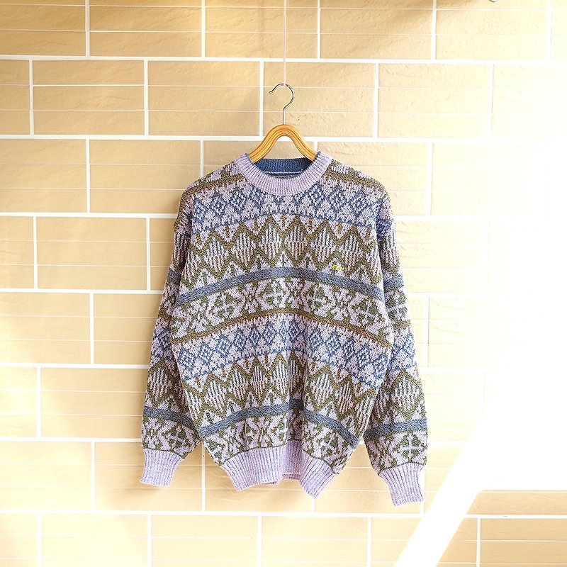 │Slow│ Lavender - vintage theatrical cute retro sweater │vintage unique.... - Men's Sweaters - Other Materials Multicolor