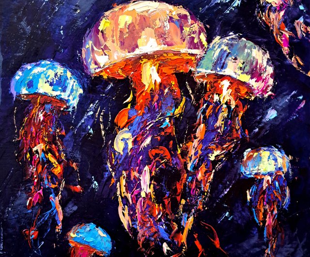 Jellyfish oil sale painting