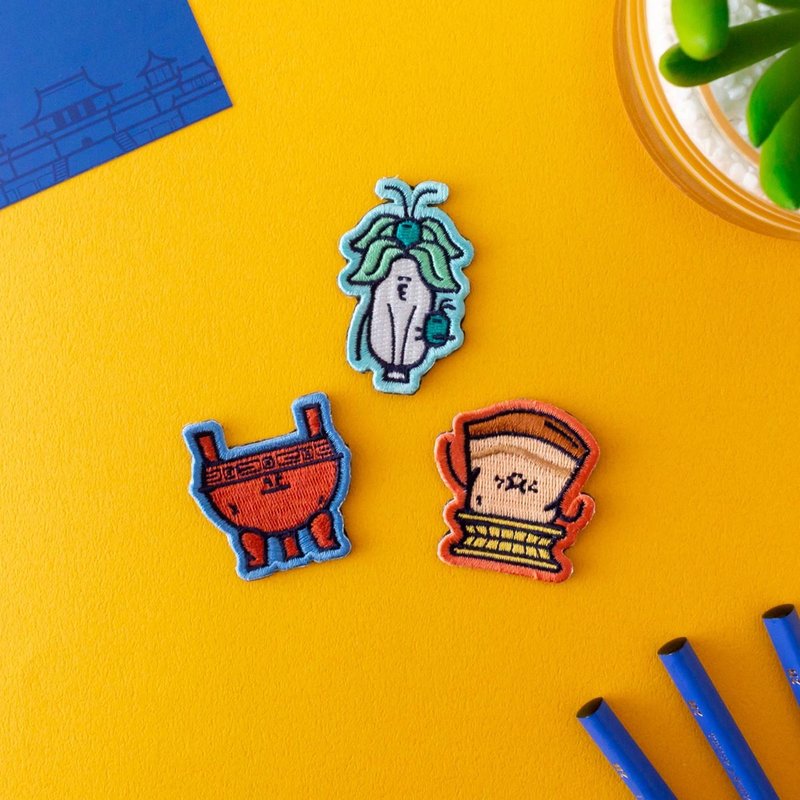 NPM Curio Cabinet - Three Treasures Embroidery Pin - Badges & Pins - Thread 