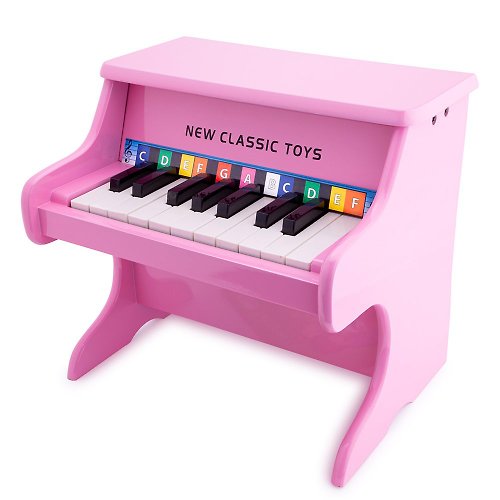 Rikunori Toys 瑞克腦力 【荷蘭 New Classic Toys】幼兒18鍵鋼琴玩具-甜心粉 10158