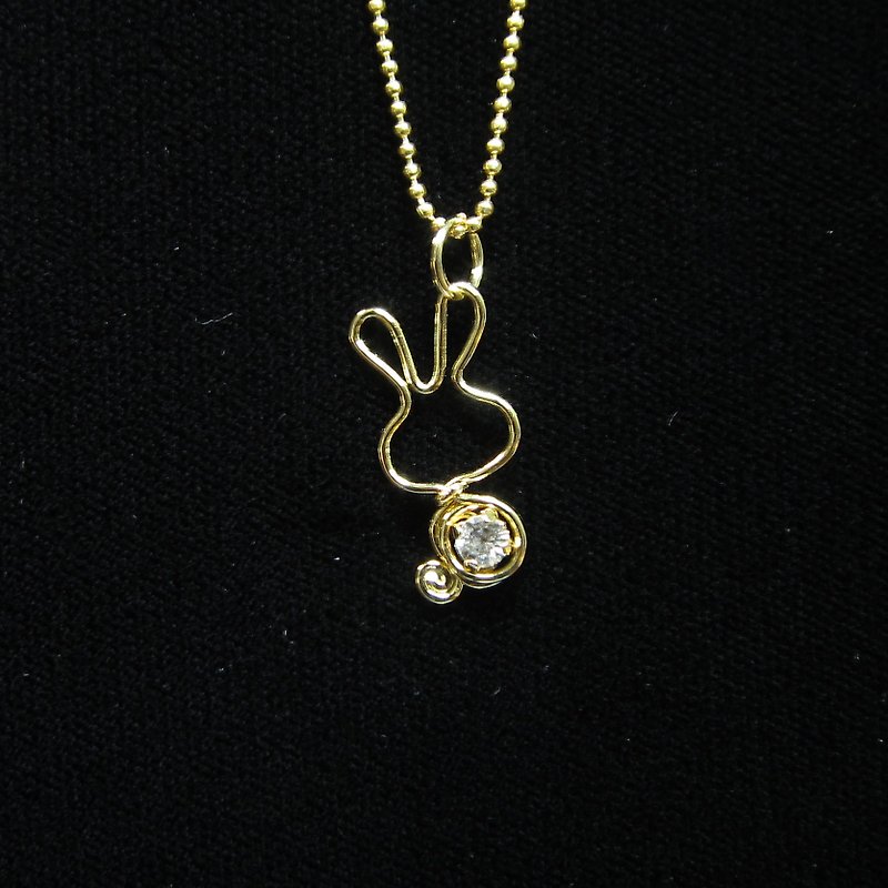 Winwing metal wire braided necklace-[Rabbit Diamond]. Swarovski Crystal - สร้อยคอ - โลหะ 