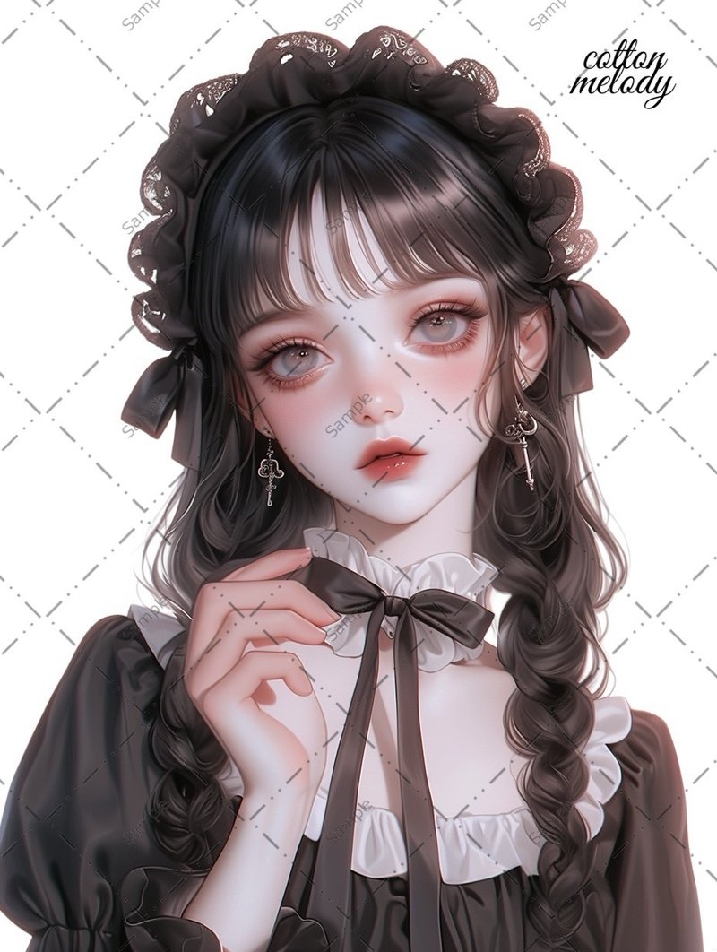 original sticker no.1088 人物ステッカー オリジナルステッカー 人物ステッカー 女の子ステッカー オリジナル人物ステッカー - 貼紙 - 紙 