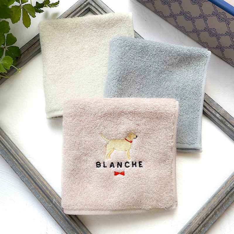 Cotton & Hemp Handkerchiefs & Pocket Squares White - Personalized Labrador Retriever Imabari Towel Handkerchief