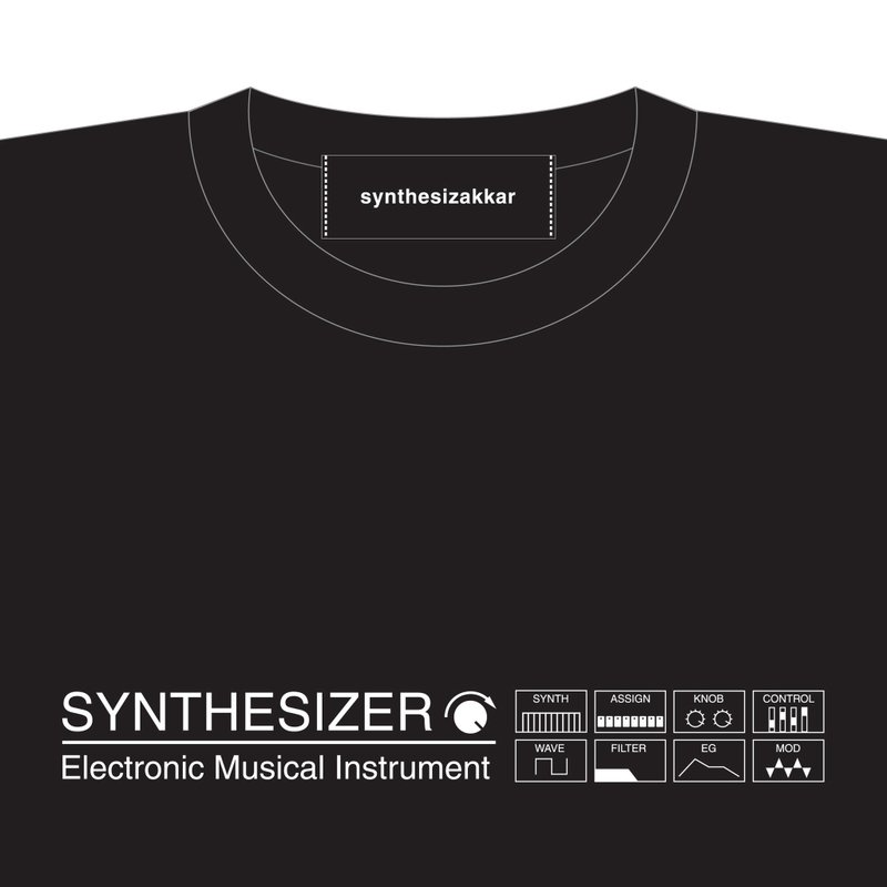 【Tシャツ】SYNTHESIZER T-shirt・シンセサイザーTシャツ・ブラック - 女上衣/長袖上衣 - 棉．麻 