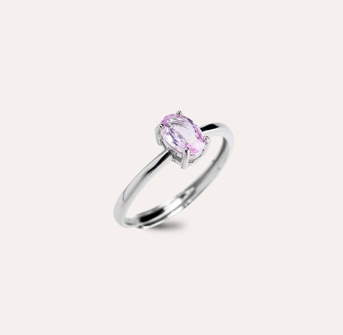 安珠 AND JEWEL 每天配戴的天然寶石 安珠 粉剛 粉色 橢圓 4*6mm 戒指 經典系列 Oval 寶石銀飾 AND J
