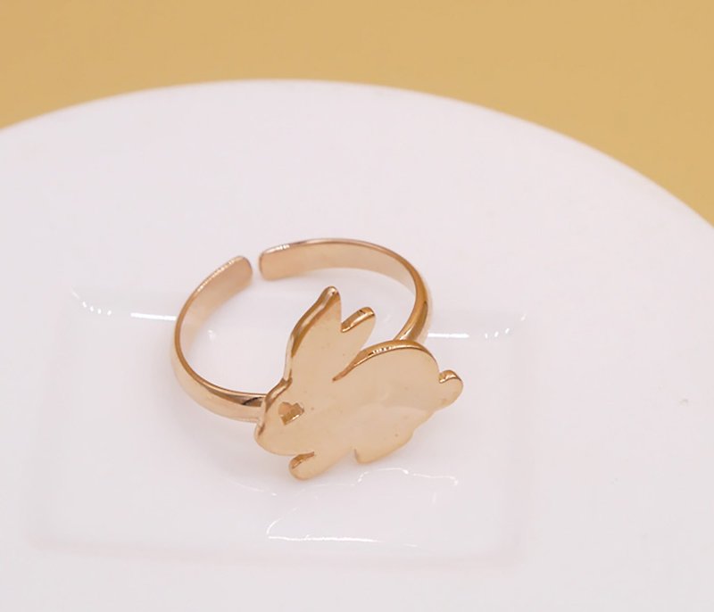 โลหะ แหวนทั่วไป สึชมพู - แหวนกระต่าย สีชมพู Little Me by CASO jewelry
