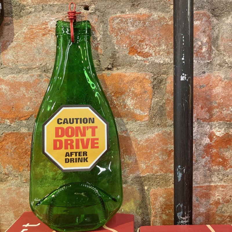 酒駕禁止 喝酒不開車 開車不喝酒 警示標語 酒瓶掛件 吊飾 - 吊飾/掛飾 - 玻璃 