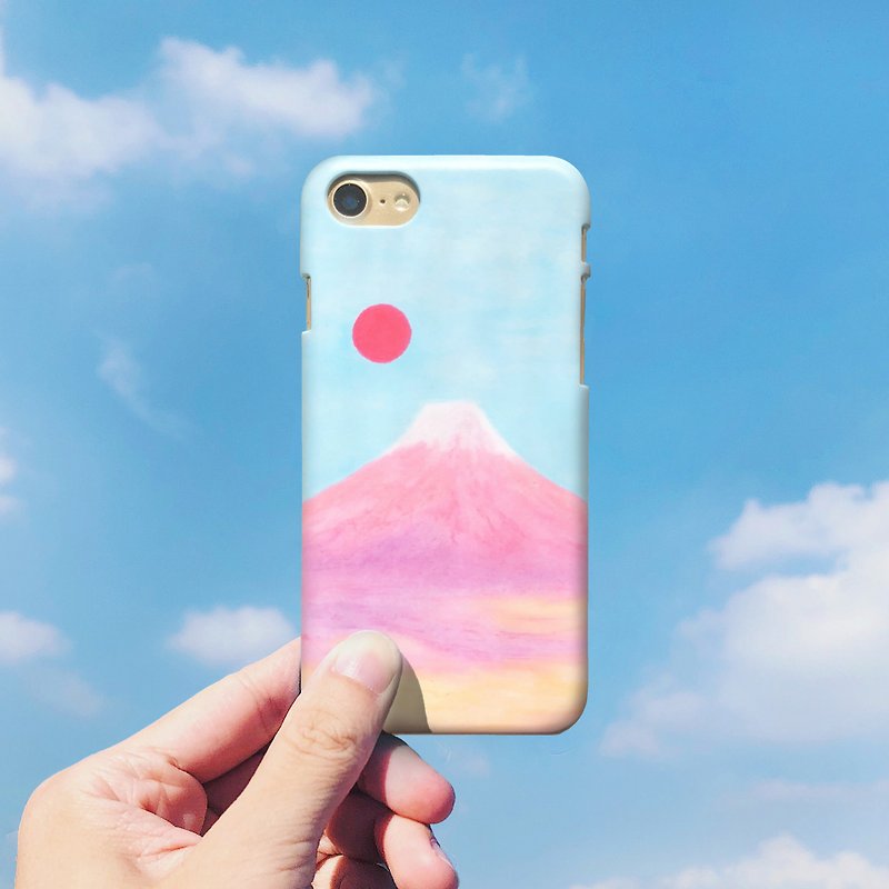 Red sun and Fuji-phone case iphone samsung sony htc zenfone oppo LG - Phone Cases - Plastic Pink