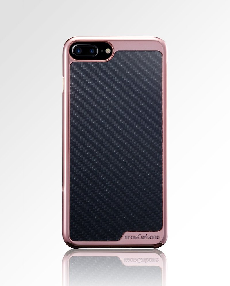 KHROME iPhone SE用カーボンファイバー電話ケース-ローズゴールド/カーボンファイバーブラック - スマホケース - 紙 ピンク