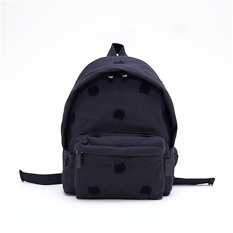 Aristocat 3D Embroidery Canvas Backpack / Head , Black / for adults and kids - กระเป๋าเป้สะพายหลัง - ผ้าฝ้าย/ผ้าลินิน สีดำ