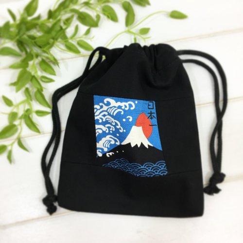 RGT | •R• | 和風拼接束口袋 | 束口萬用袋/收納袋 | 富士山津波