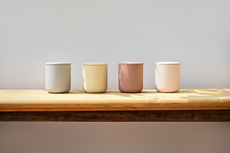 Pipan textured ceramic cup scented candle - เทียน/เชิงเทียน - ดินเผา 