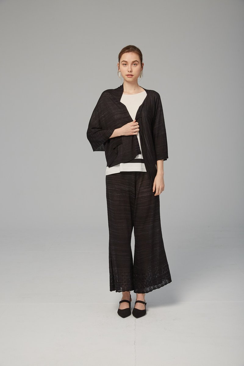 Flared wide trousers with eyelet hem (20S2PT01) - กางเกงขายาว - ไฟเบอร์อื่นๆ 