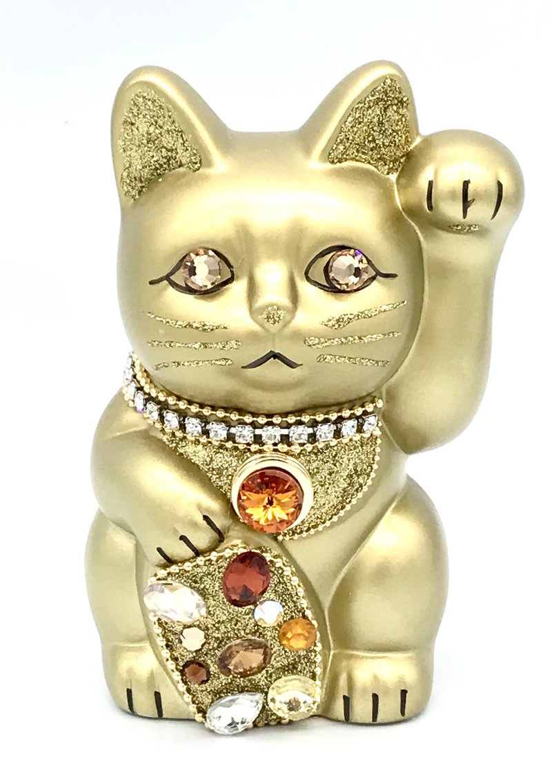 Jewelry Cat - ของวางตกแต่ง - ดินเผา สีทอง