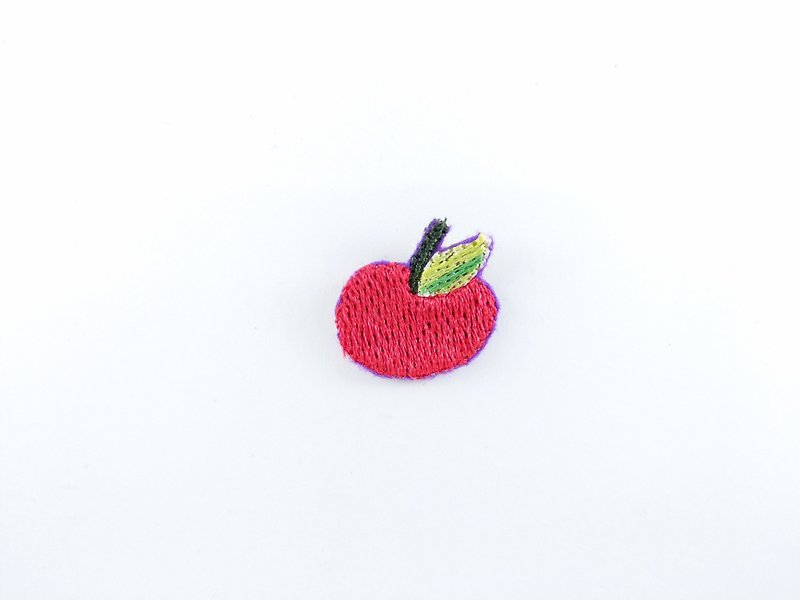 水果-蘋果 刺繡貼片 燙片貼布 補丁 燙布片 衣服 夾克 - 其他 - 其他材質 紅色