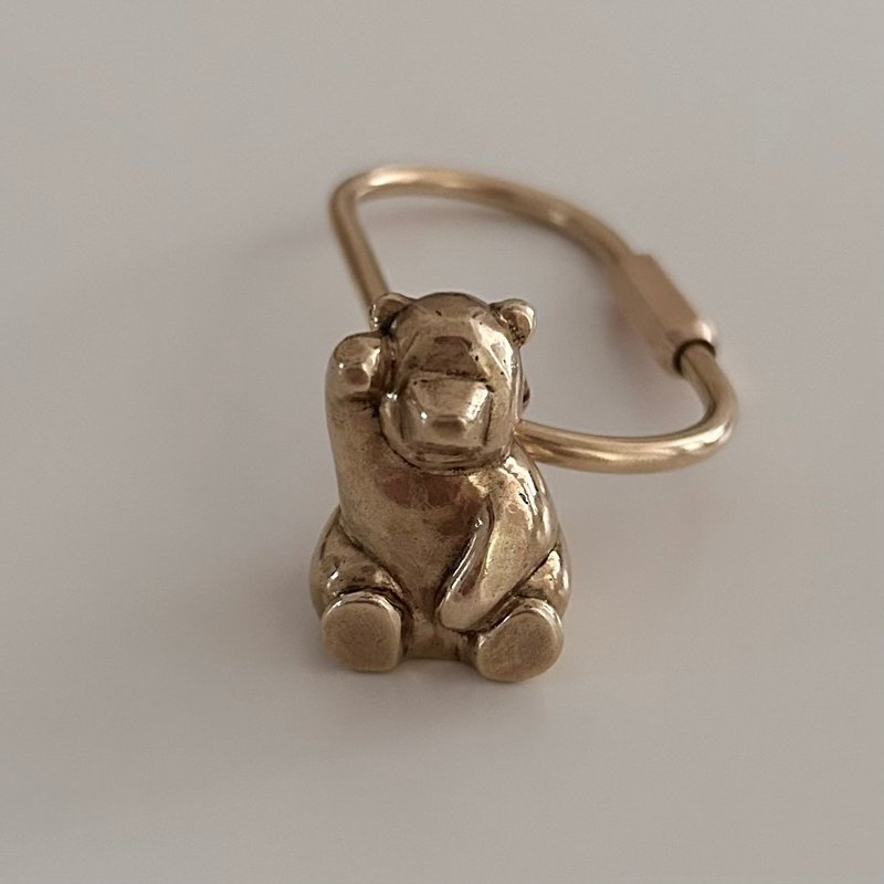 simply lovely 純黃銅招財熊 no.2 鑰匙圈 - 鑰匙圈/鑰匙包 - 銅/黃銅 