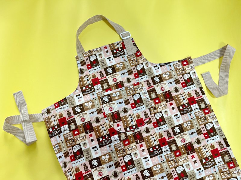 限量紅咖啡屋兒童萬用圍裙 - 圍裙 - 棉．麻 咖啡色