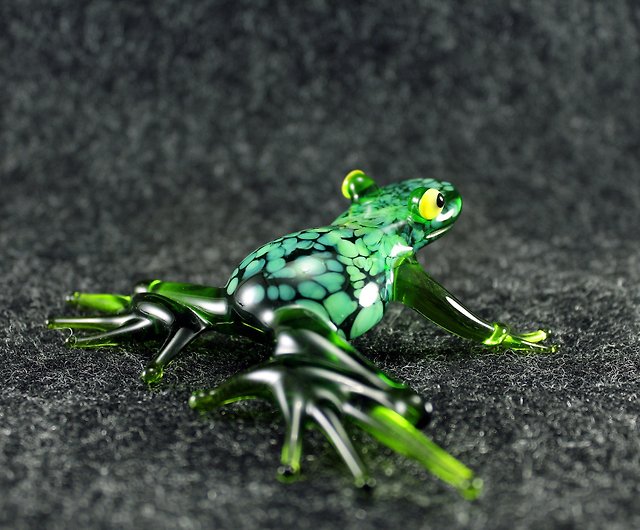 微型 青蛙 家の装飾のためのカエルの置物ガラスカエルのミニチュアカエルの彫刻 ショップ Russianminiatures 人形 フィギュア Pinkoi