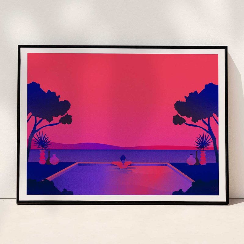 Dream Vacation  | Art print (A2) - 海報/掛畫/掛布 - 紙 紅色