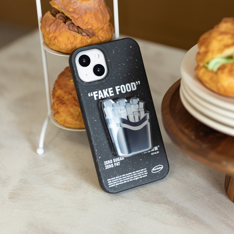 FAKE FOOD degradable iPhone case black matte matte - Phone Cases - Other Materials 