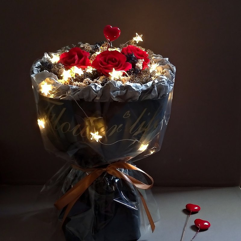 【Love│Starry Sky 2.0】Bouquet Night Light│Valentine's Day Bouquet│Eternal Flowers│Dried Flowers - Dried Flowers & Bouquets - Plants & Flowers Multicolor