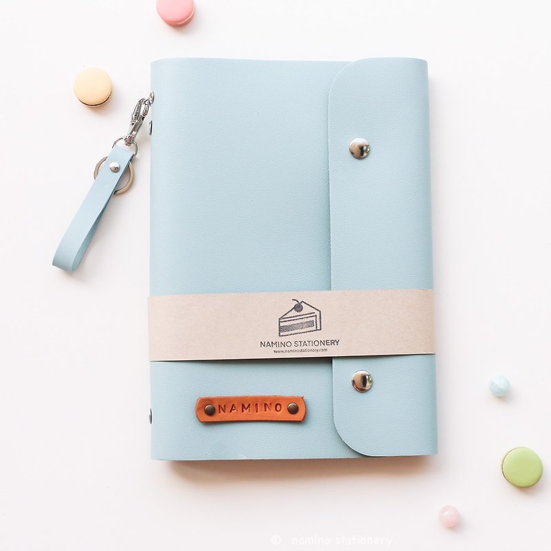 Blue Planner (with Keychain), Mint macarons series - Notebooks & Journals - Faux Leather Blue