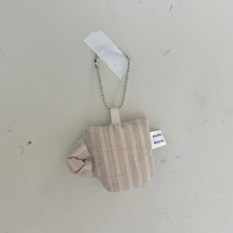 #5 motif key ring - tea cup - Keychains - Cotton & Hemp Multicolor