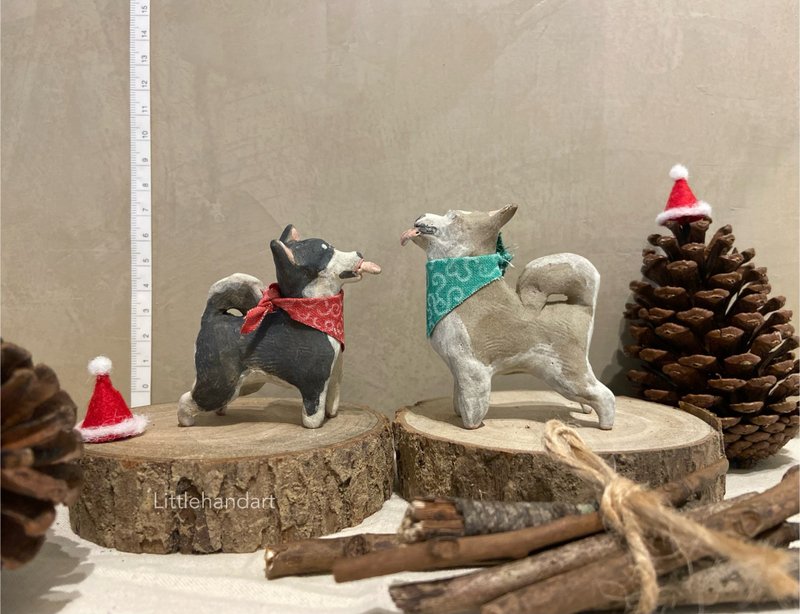 陶狗陶偶-柴犬一組 - 公仔/玩偶 - 陶 