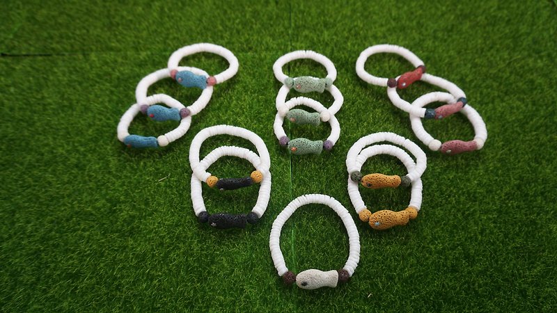 Ocean wind volcanic Stone fish bracelet - Bracelets - Other Materials Multicolor