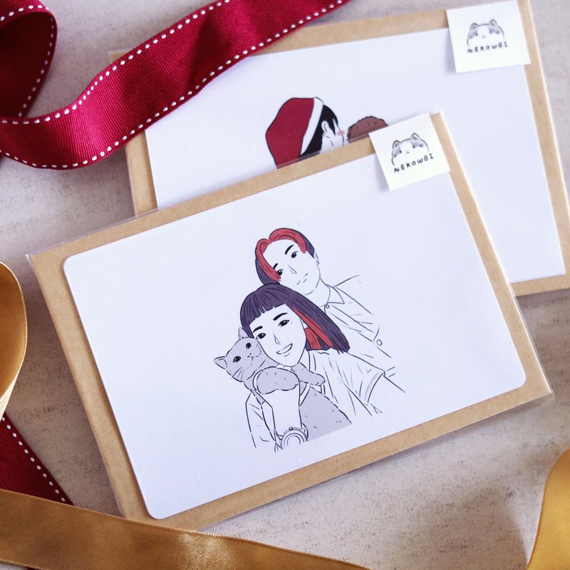 Customized simple postcards Customized postcards Customized cards Xiyan painted Christmas cards - Cards & Postcards - Paper White