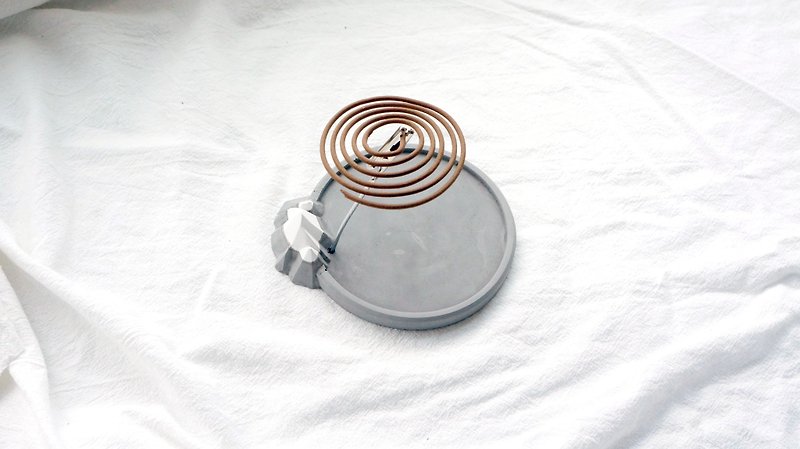 Xiaoshan Cement Coaster (Incense Clip) | Incense Plate/Incense Stick/Coaster/Diffuser Stone Multi-Function Coaster (MIT) - น้ำหอม - ปูน สีเทา