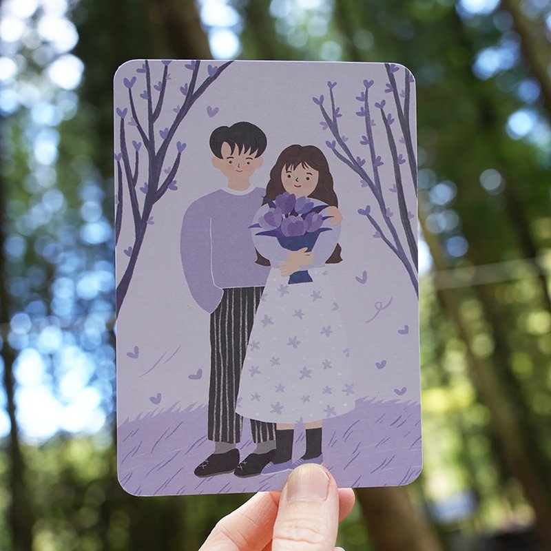 明信片-我會一直陪著你 - 卡片/明信片 - 紙 紫色
