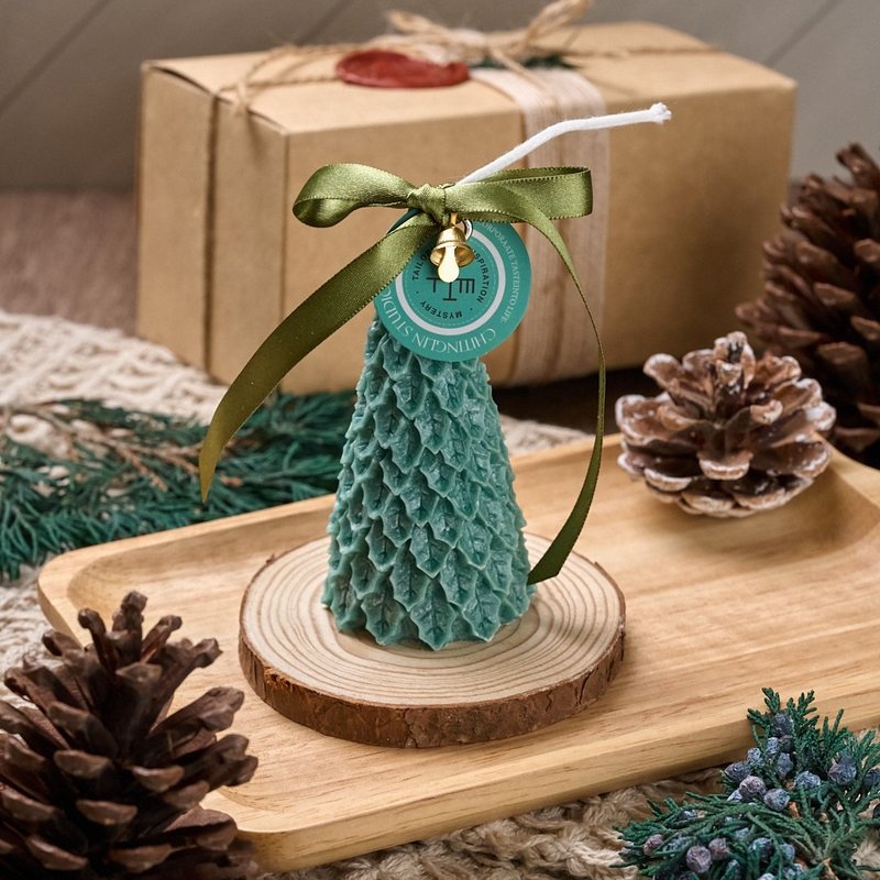 [Small Christmas Tree Candle] Candle/Christmas Gift/Exchange Gift/Christmas/Gift - Candles & Candle Holders - Wax Green