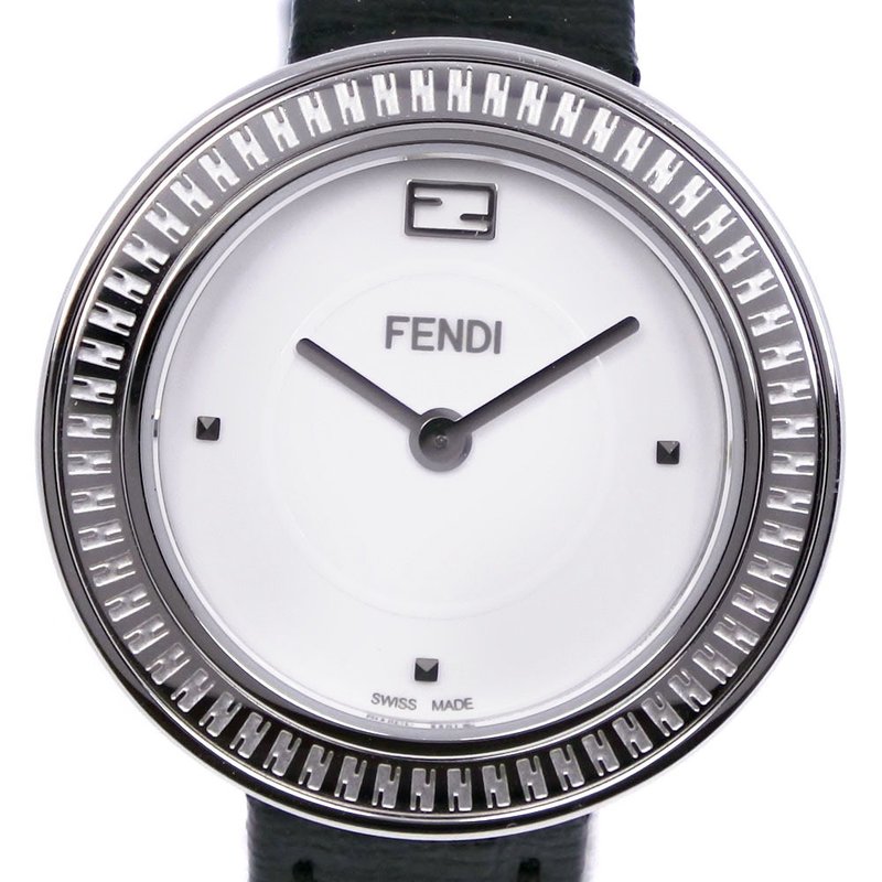 【日本直送】フェンディ FENDI マイウェイ 腕時計 35000S SS × レザー 黒 クオーツ アナログ表示 白文字盤 レディース【中古】 - 女錶 - 不鏽鋼 白色