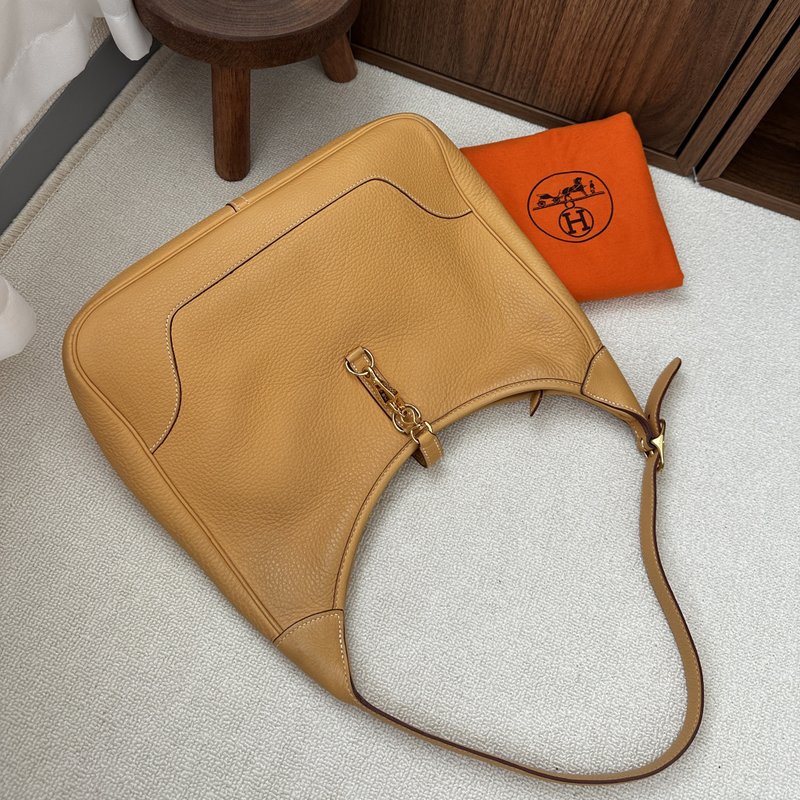 HERMÈS 愛馬仕 Trim 35 鉑金牛皮 藏紅花色 肩背包 - 手提包/手提袋 - 真皮 咖啡色
