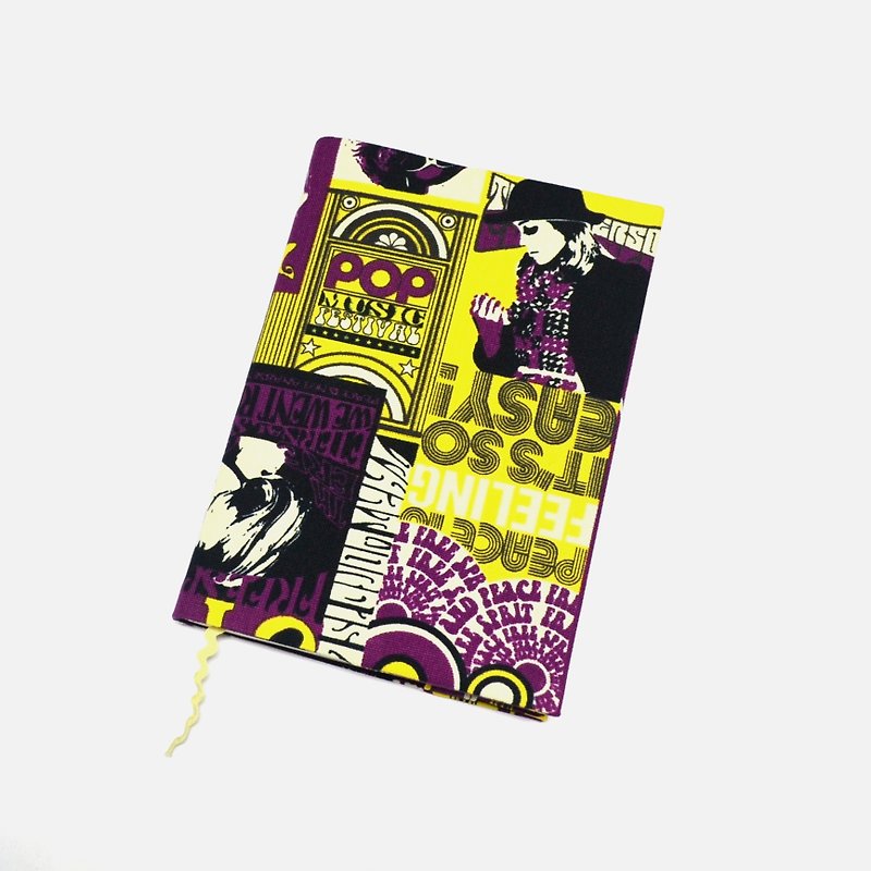 POP Music book cover with bookmark handmade Print Cotton Fabric canvas - ปกหนังสือ - ผ้าฝ้าย/ผ้าลินิน หลากหลายสี