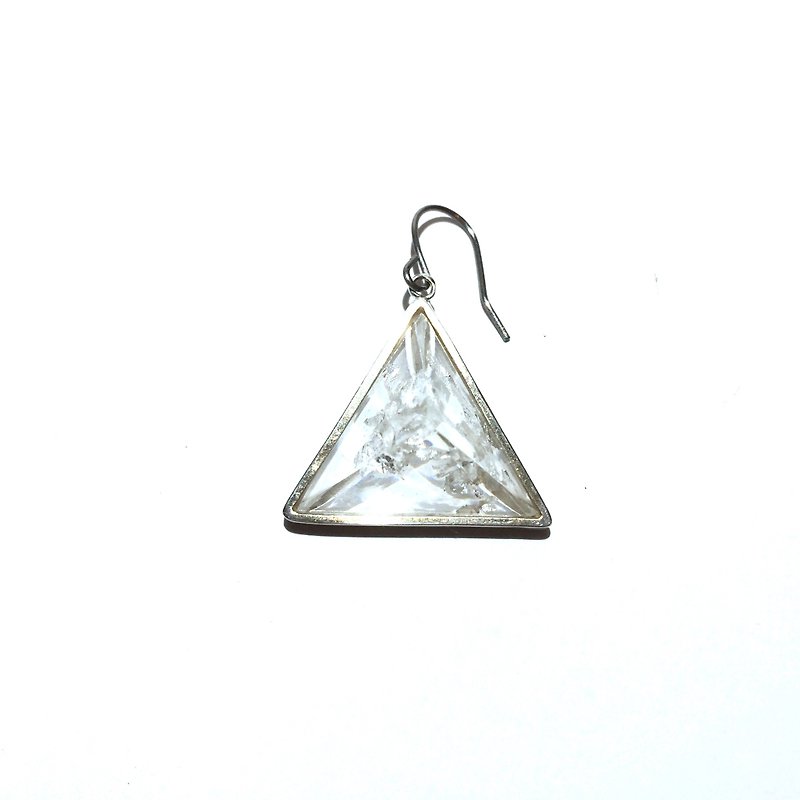 PRISM piercingearring for one ear  silver leaf - Earrings & Clip-ons - Resin Silver