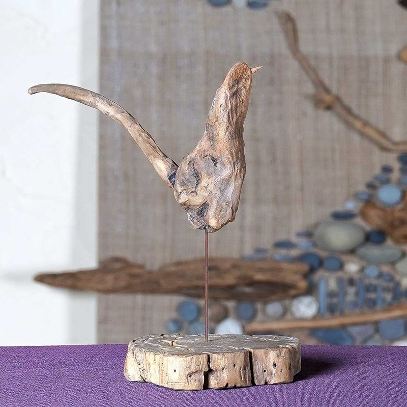 流木の鳥　wood bird　鳥　decorative bird　鳥のオブジェ　bird goods　S saiz 　１５１ - 擺飾/家飾品 - 木頭 咖啡色