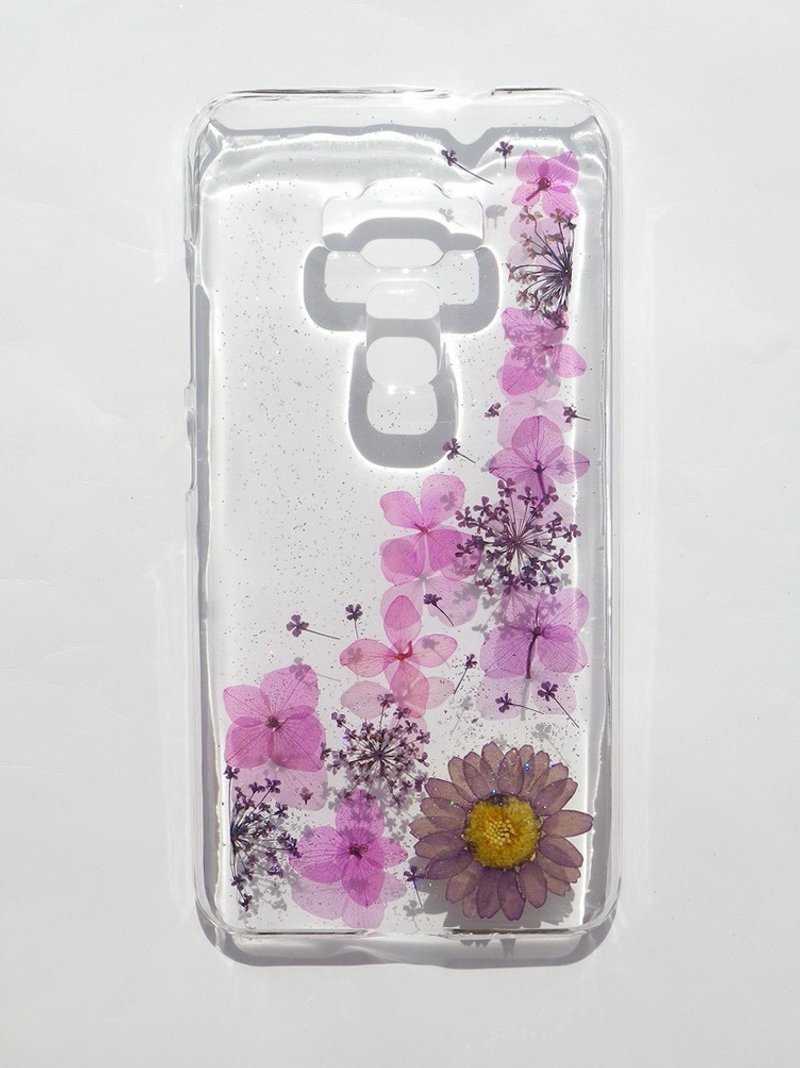 Anny's workshop手作押花手機保護殼，ASUS ZenFone 3(紫色浪漫) - 手機殼/手機套 - 塑膠 紫色