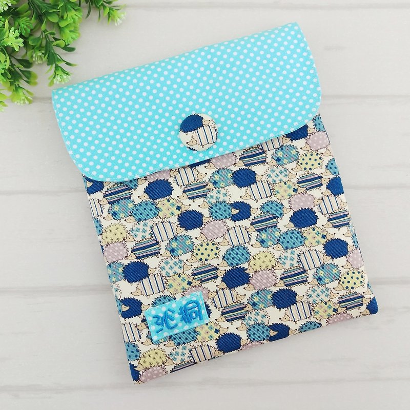 Small hedgehog. Diaper bag / clothes storage bag (free embroidered name) - Backpacks & Bags - Cotton & Hemp Blue