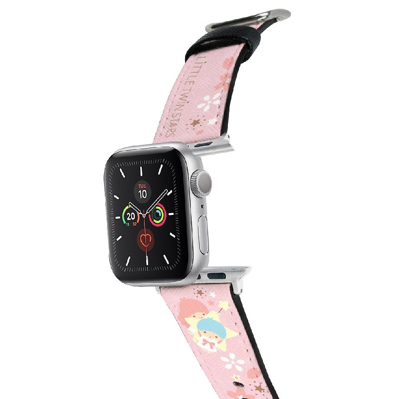 三麗鷗系列 Apple Watch 皮革錶帶 Little Twin Stars 櫻花雙子星 - 錶帶 - 人造皮革 白色