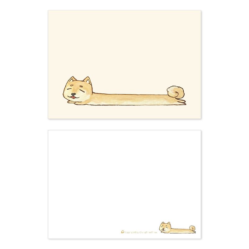 【Postcard-Long Shiba Inu】- Shiba Inu/Shishiba/Watercolor - Cards & Postcards - Paper 