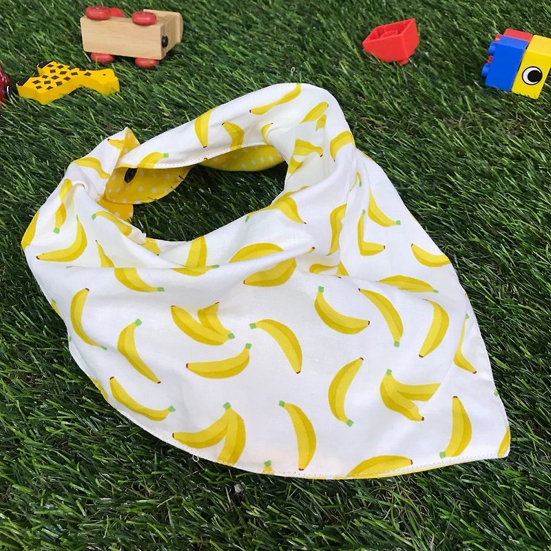 時尚領巾*香蕉*立體三角圍兜 - 圍兜/口水巾 - 棉．麻 黃色