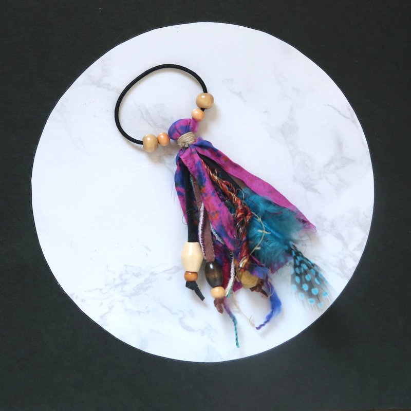 フェザーのゴム飾り - 髮夾/髮圈 - 棉．麻 多色