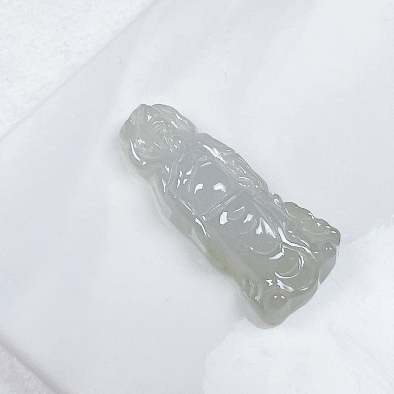 Ice Jade Guan Gong | Natural Burmese Grade A Jade | Gifts - พวงกุญแจ - หยก สีใส