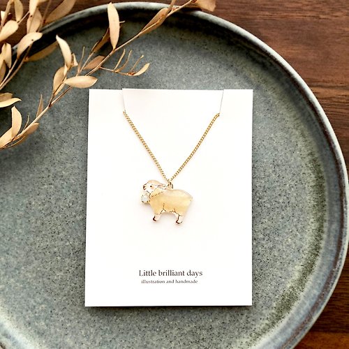 Little brilliant days Tea and Fruit Sheep necklace ひつじのネックレス 動物シリーズ
