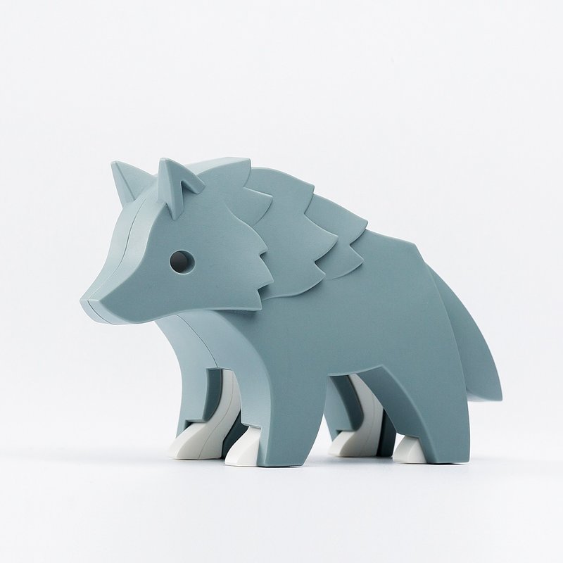 Halftoys Animal Wolf  + Story Book STEAM Toy - ของวางตกแต่ง - พลาสติก สีเหลือง