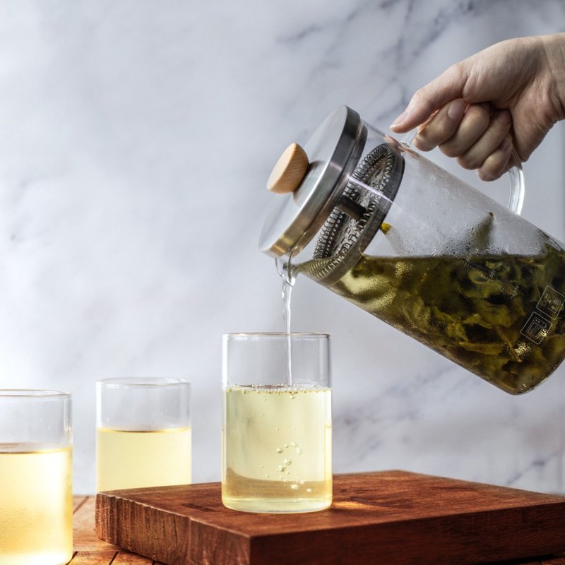 冷熱兩用沖茶壺/泡茶壺 400/600/1000ml - 茶壺/茶杯/茶具 - 玻璃 橘色